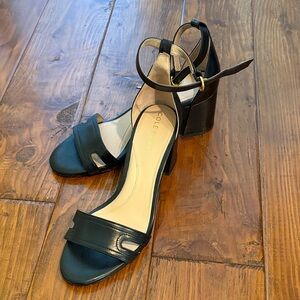 Cole Haan Women's Black Leather Block Heel Sandals